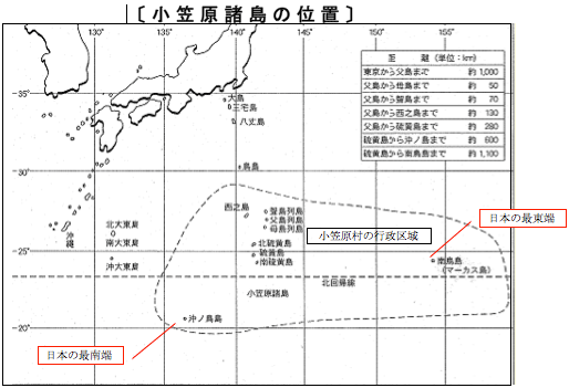 小笠原諸島の位置